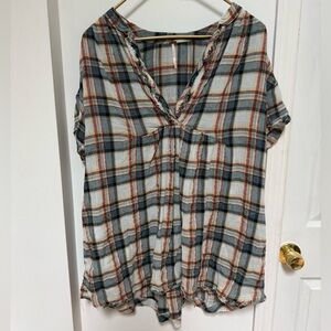 Free people plaid tunic shirt